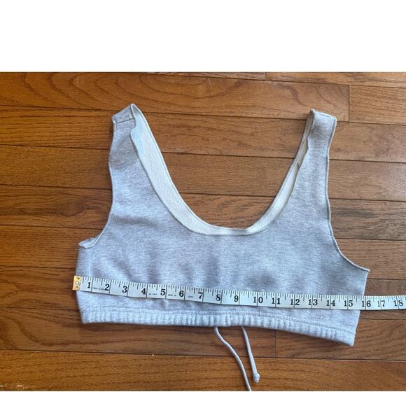 Skims Cotton Fleece Bralette crop top Grey Medium - Picture 1 of 5